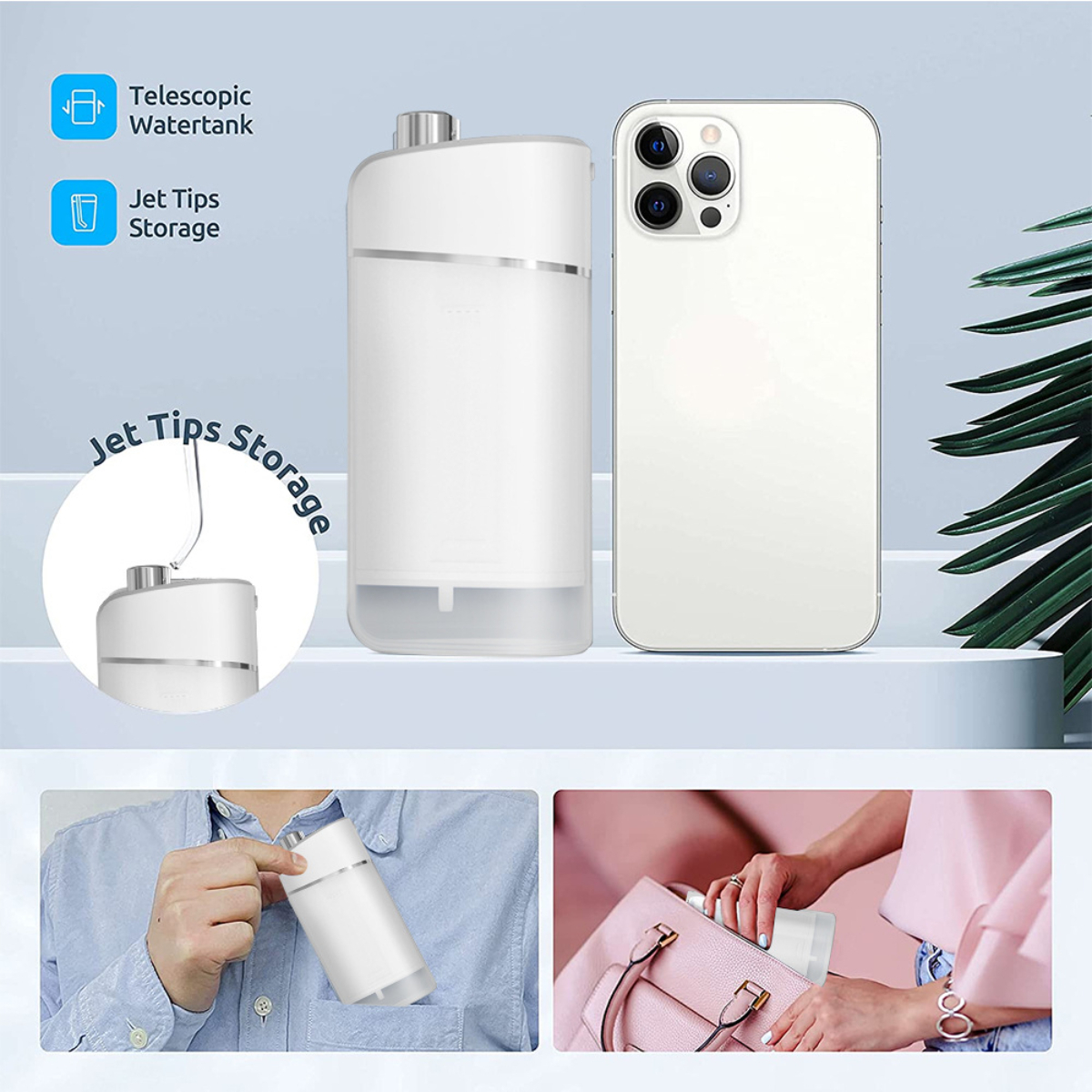 Weißer Wasserflosser und ein Smartphone.