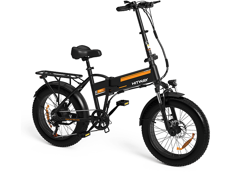 HITWAY BK10 Mountainbike (Laufradgröße: 20 Zoll, Unisex-Rad, 432, Schwarz und Orange)