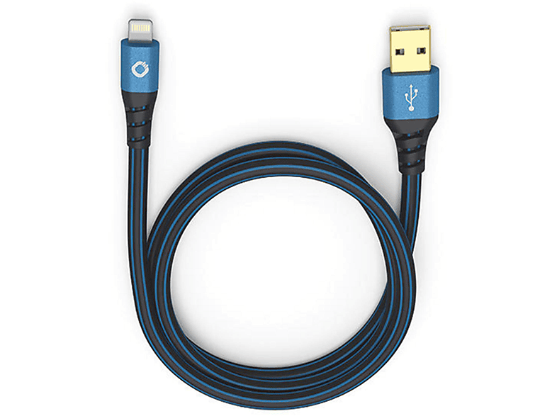 OEHLBACH 9322 USB PLUS USB-A AUF APPLE LIGHTNING 1,00M Lightning Kabel passend für: Apple Schwarz/Blau