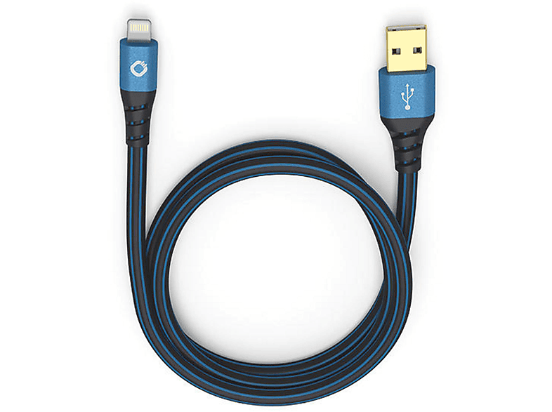 OEHLBACH 9321 Schwarz/Blau AUF USB-A Apple 0,50M PLUS für: APPLE LIGHTNING Kabel passend USB Lightning