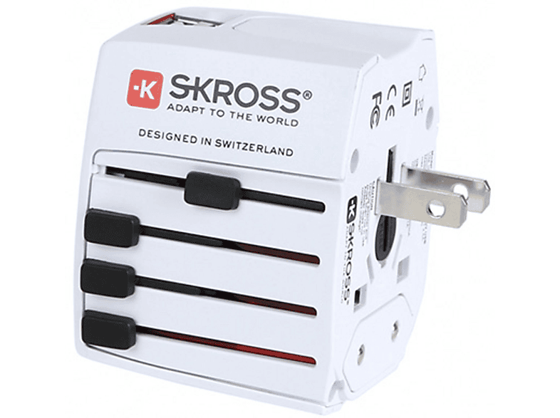 für MUV Geräte ADAPTER SKROSS Steckdosenadapter 1302930 (2,4A 2 Polige WORLD USB