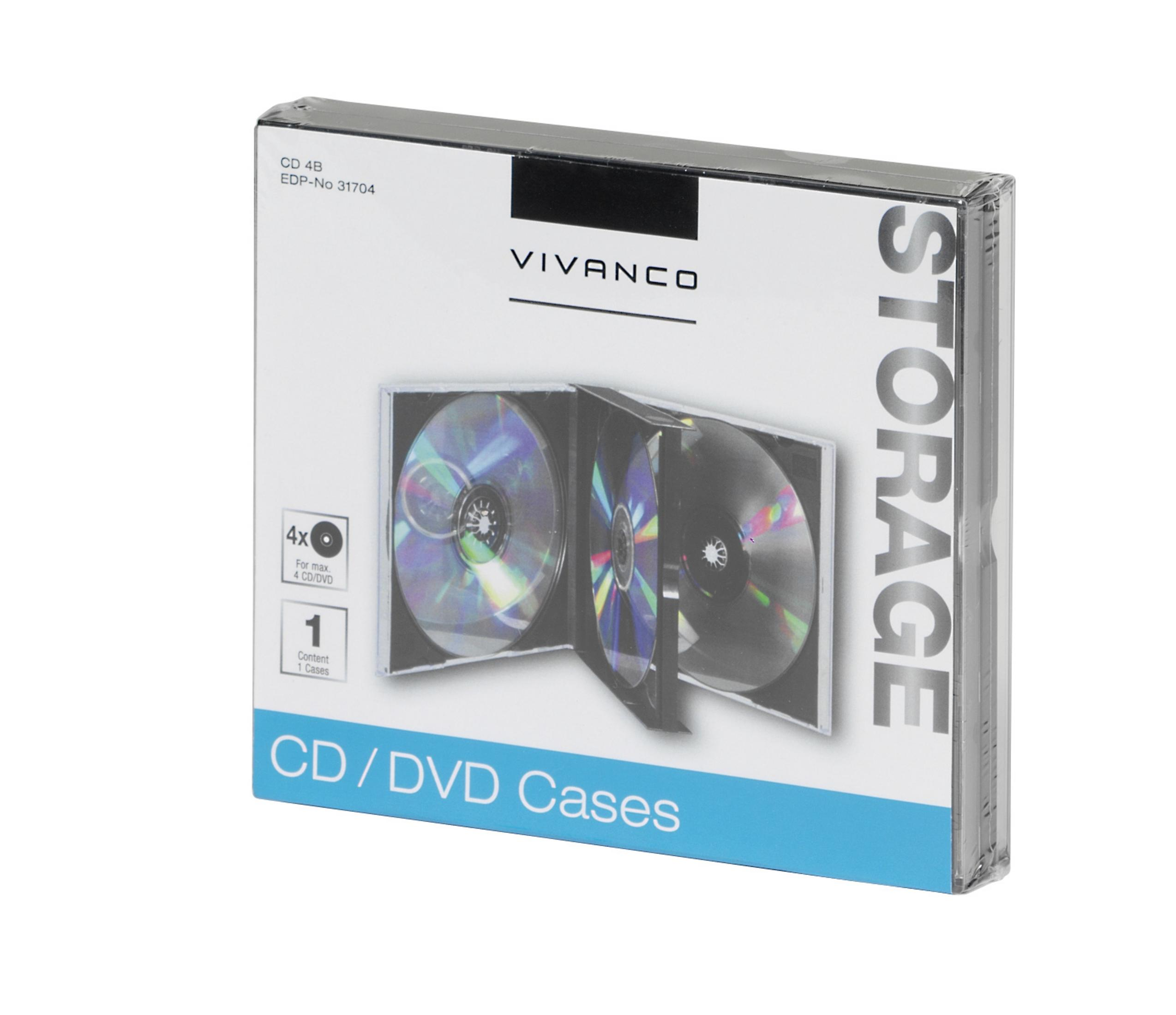 Schwarz SCHWARZ CASE und VIVANCO JEWEL CDs Archivierung DVDs CD 31704