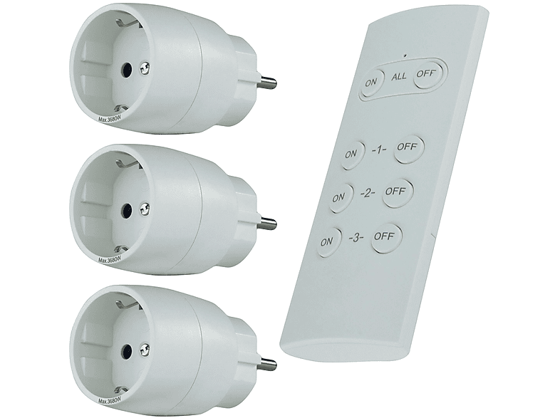 Buy REV Funkschalt-Set Mini 3+1 ws 0085500103 Wireless switch set 4-piece  Indoors 3680 W
