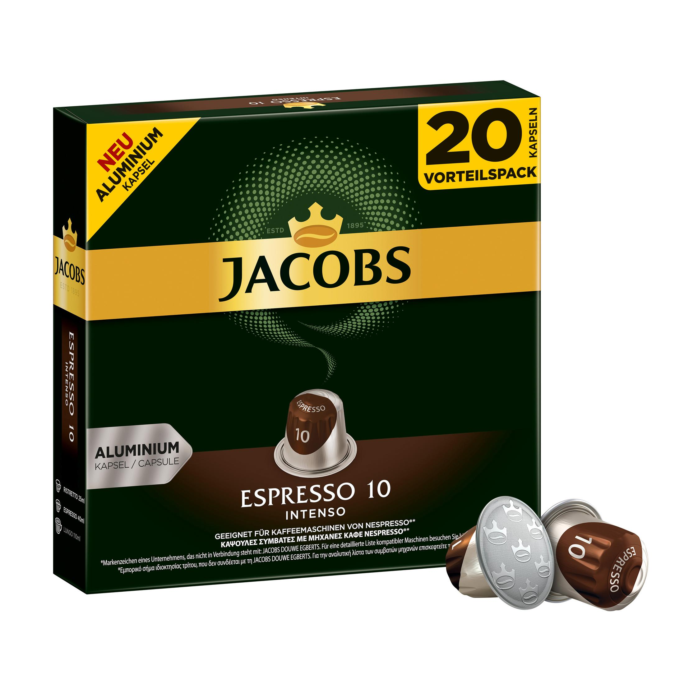 JACOBS 4057019 ESPRESSO 10 Kaffeekapseln INTENSO 20ER (Nespresso)