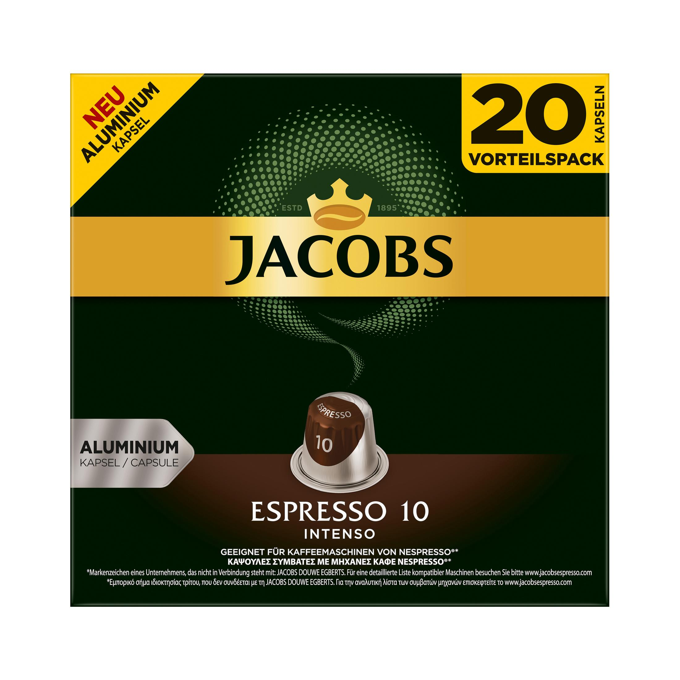 JACOBS 4057019 ESPRESSO 10 (Nespresso) 20ER Kaffeekapseln INTENSO