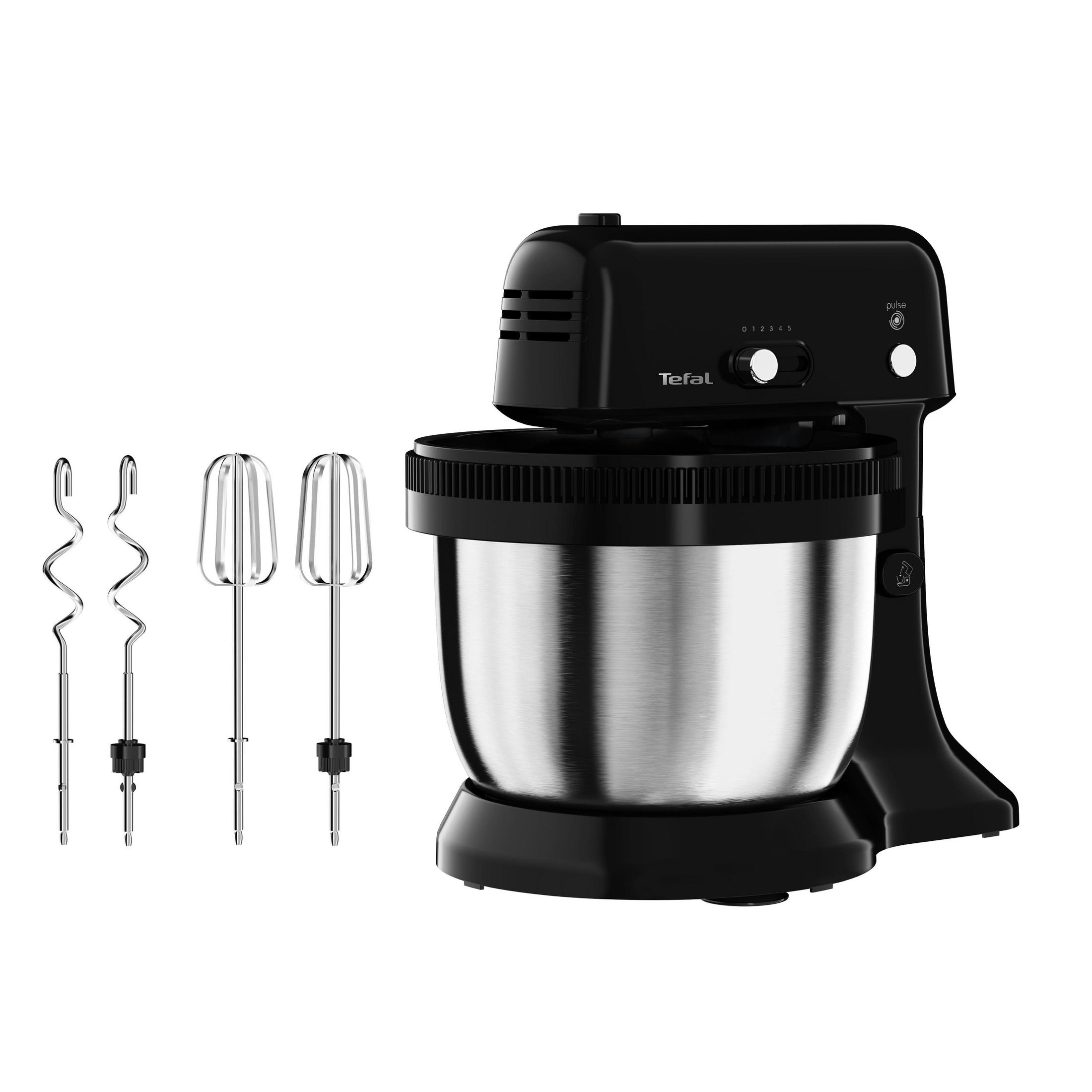 Küchenmaschine 300 WATT L QB Watt) 4 KÜCHENMASCHINE 4 1108 5GESC 300 l, Schwarz/Edelstahl TEFAL (Rührschüsselkapazität: OHMYCAKE