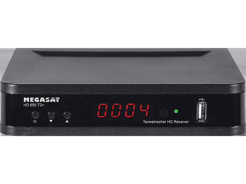 MEGASAT 0201105 HD 650 T2+ HD DVB-T, Receiver DVB-T2 (HDTV, DVB-T2 (H.265), Schwarz)