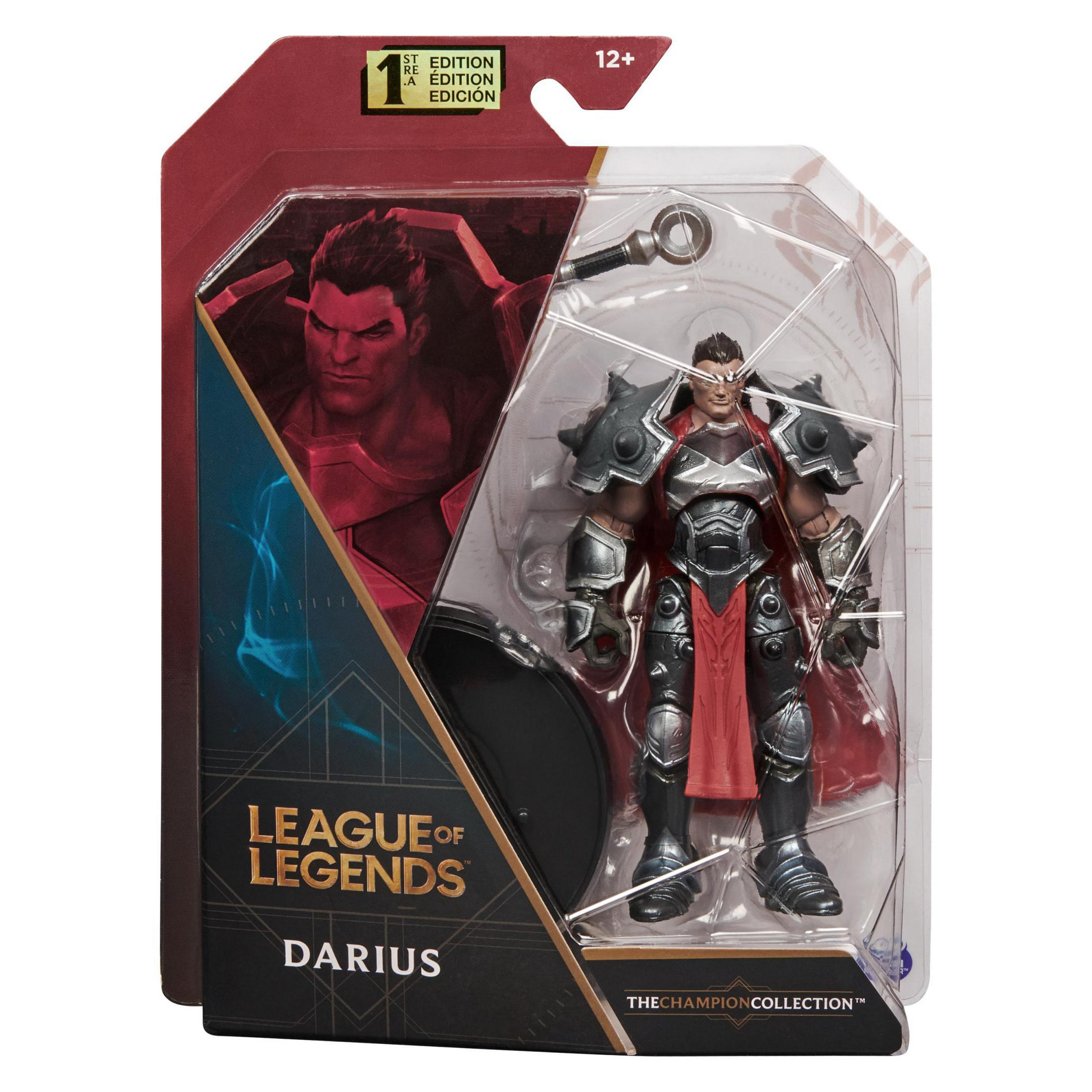 Darius-Actionfigur in einer Box. League of Legends-Spielmarken.