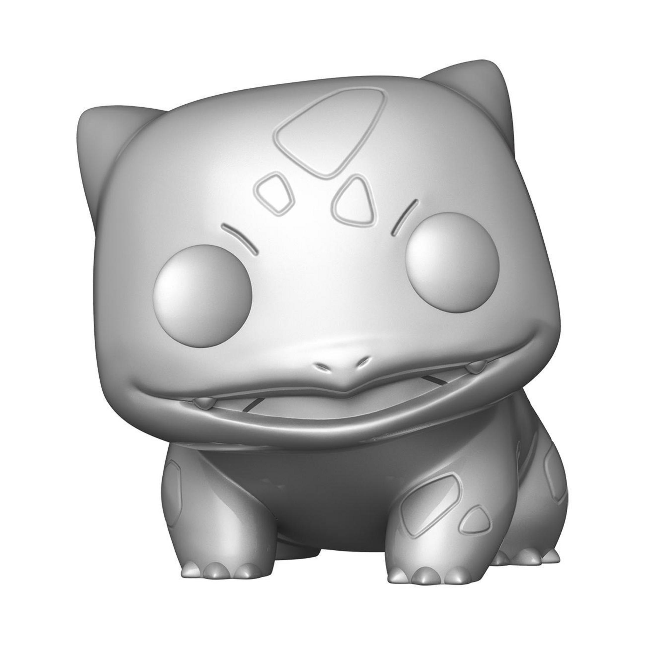 Bulbasaur Funko Pop Figur, grau, weißer Hintergrund.