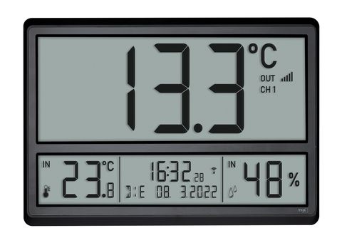 Devenirriche Digitaluhr Digitaluhr mit großem Display, große Wanduhr mit  Temperatur (Grün)