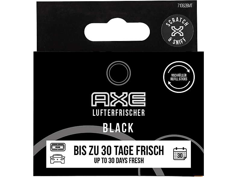 2PKREFILL Lufterfrischer, Schwarz BLACK STICKS 71062 AXE ALU.