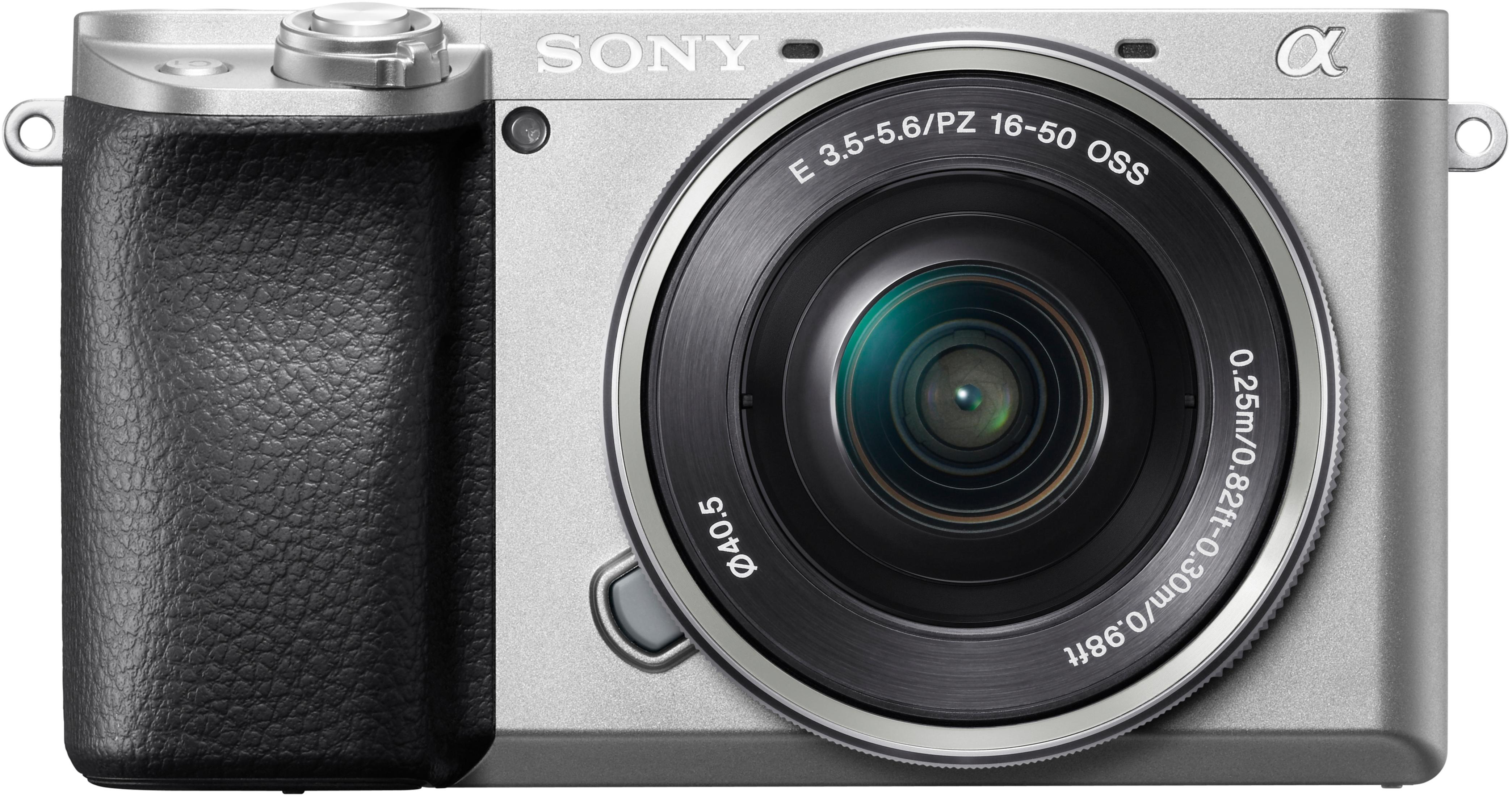 Systemkamera 7,6 cm WLAN mit mm 16-50 ALPHA 6100 SILBER KIT SONY Touchscreen, SELP1650 , Objektiv + Display
