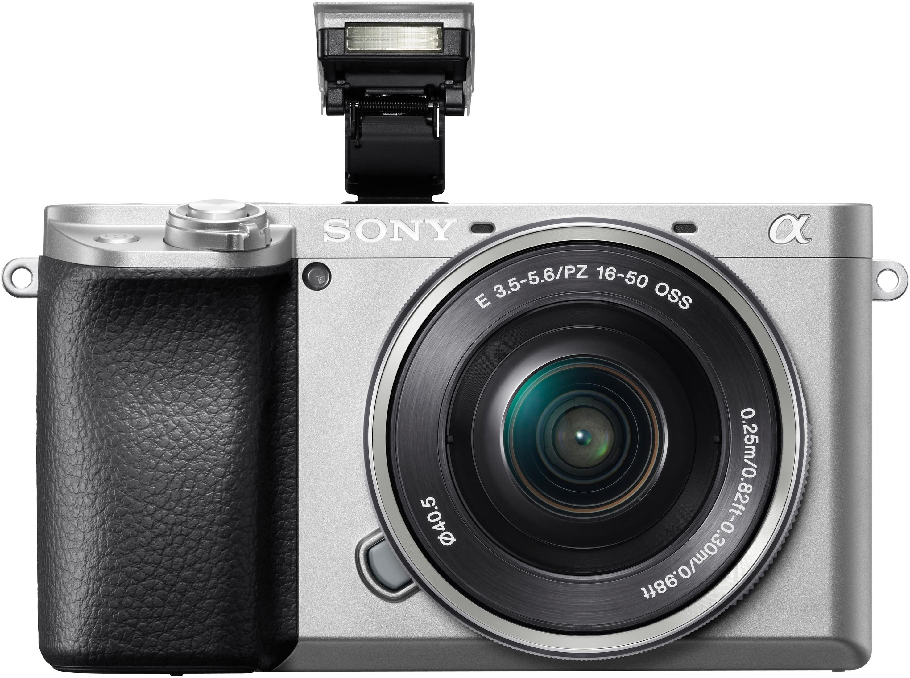 Systemkamera 7,6 cm WLAN mit mm 16-50 ALPHA 6100 SILBER KIT SONY Touchscreen, SELP1650 , Objektiv + Display