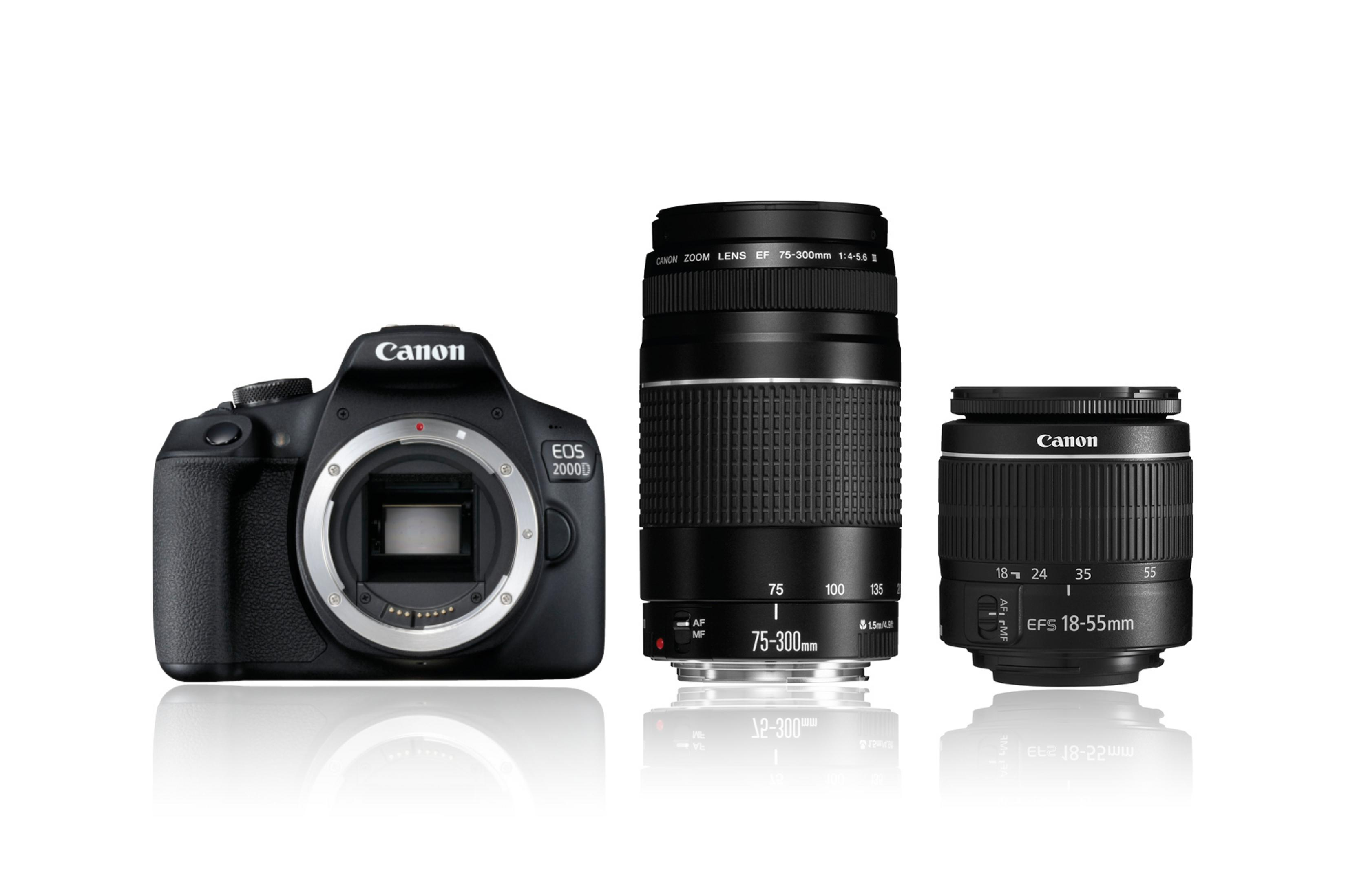 CANON EOS 2000 D 18-55+75-300 Spiegelreflexkamera, 24,1 Megapixel