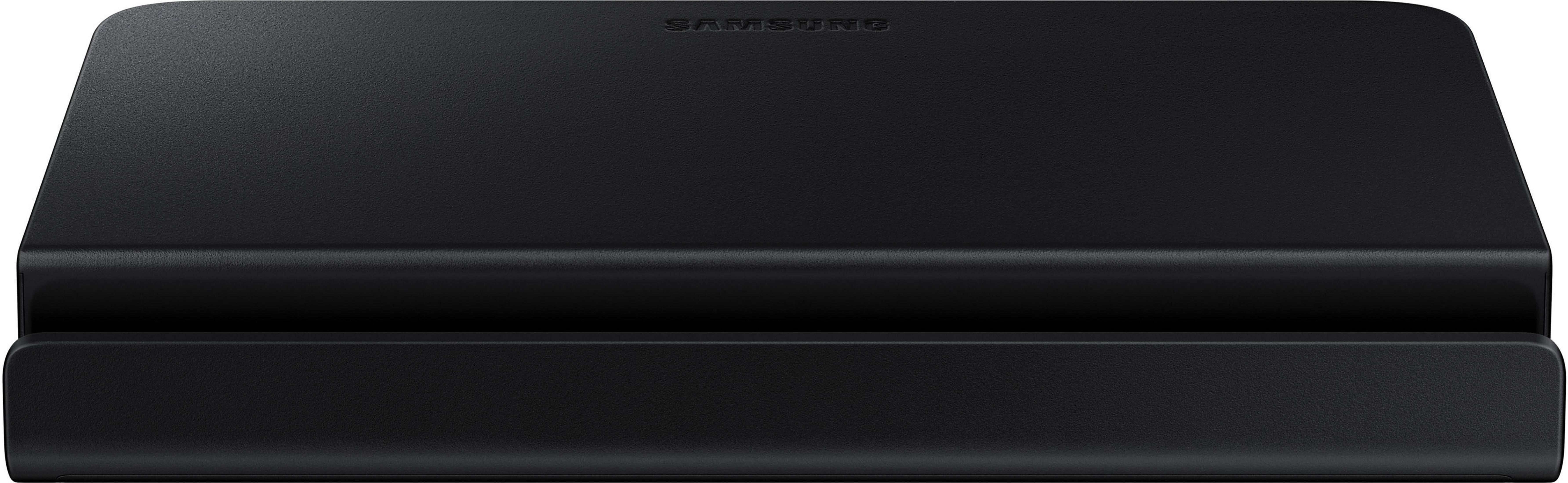 Schwarzer Samsung Tablet-Ständer mit sichtbarem Markennamen auf der Oberseite.