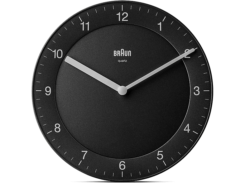 Quarzwanduhr 25 Cm Durchmesser – Schwarzes Design Mit DCF77 Funktechnik – Batteriebetrieben