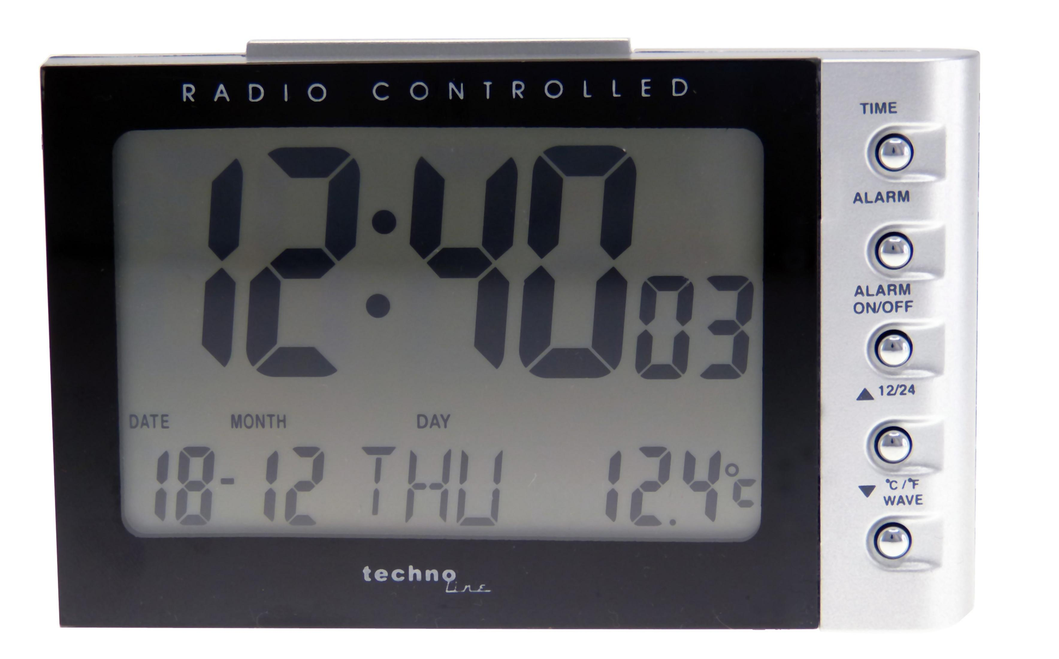 TECHNOLINE WT 188 SILBER-SCHWARZ Funkwecker