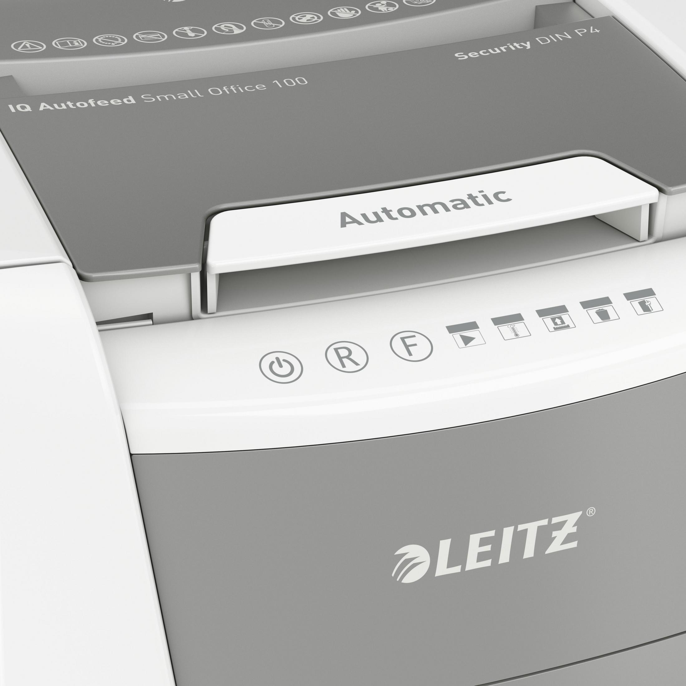 BL Aktenvernichter, LEITZ 8011-00-00 Weiß P-4 100 AUTOFEED 100 SMALL IQ OFFICE