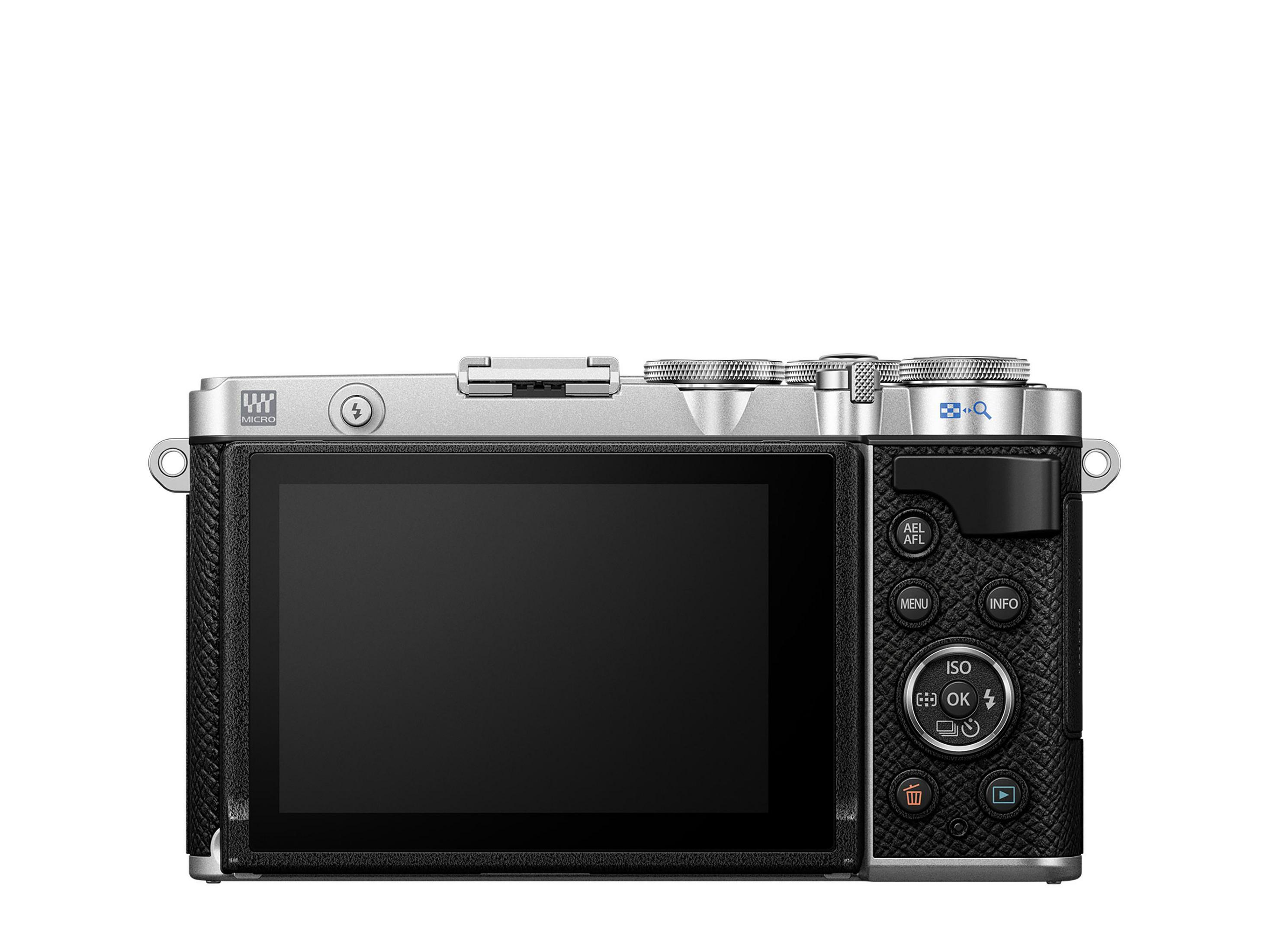 Systemkamera 7,6 WLAN 1442 , 7 Touchscreen, OLYMPUS ZOOMKIT cm Objektiv PANCAKE mit 14-42 E-P Display mm SIL/SW