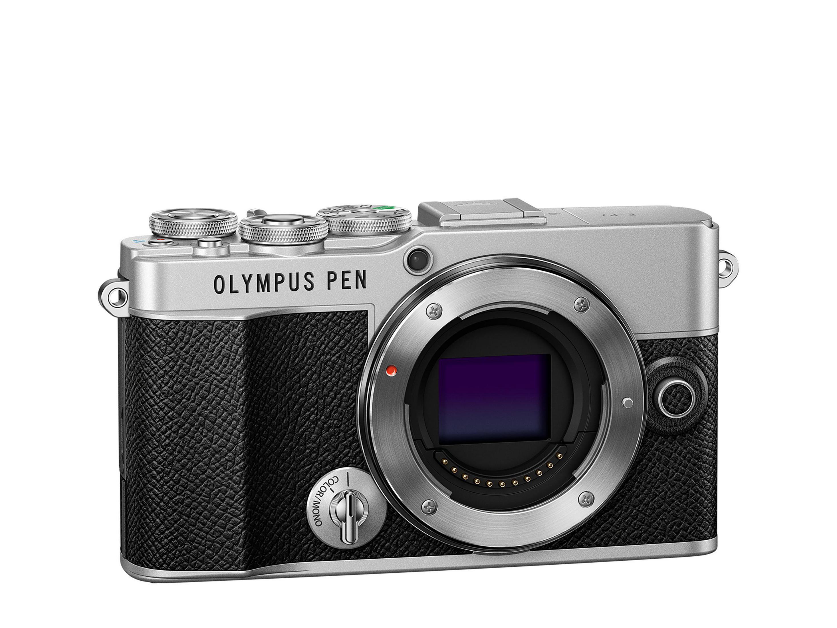 OLYMPUS E-P 7 1442 PANCAKE WLAN ZOOMKIT Display Objektiv 14-42 SIL/SW Systemkamera mm Touchscreen, cm 7,6 , mit