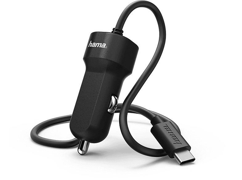 HAMA 173618 KFZ-LADEG.USBTYPEC,3A,S Kfz-Ladekabel Universal, Schwarz