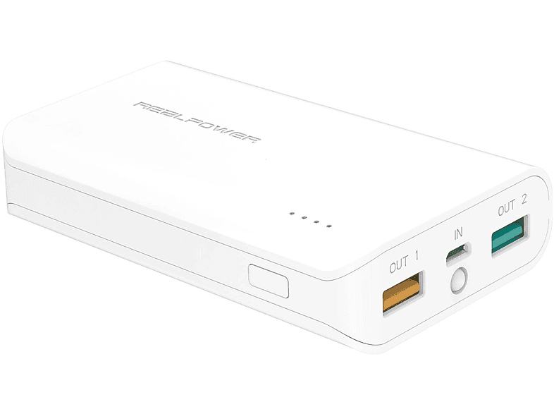 REALPOWER 145535 PB 6001 WEISS Weiß Powerbank mAh 6000