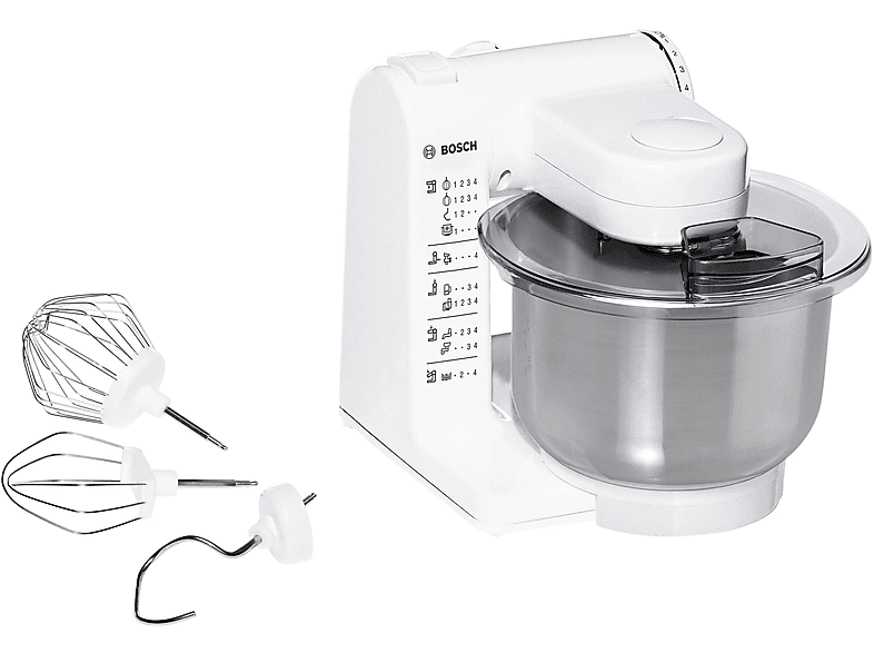 BOSCH MUM 4407 WEISS Küchenmaschine Weiß (Rührschüsselkapazität: 3,9 l, 500 Watt)
