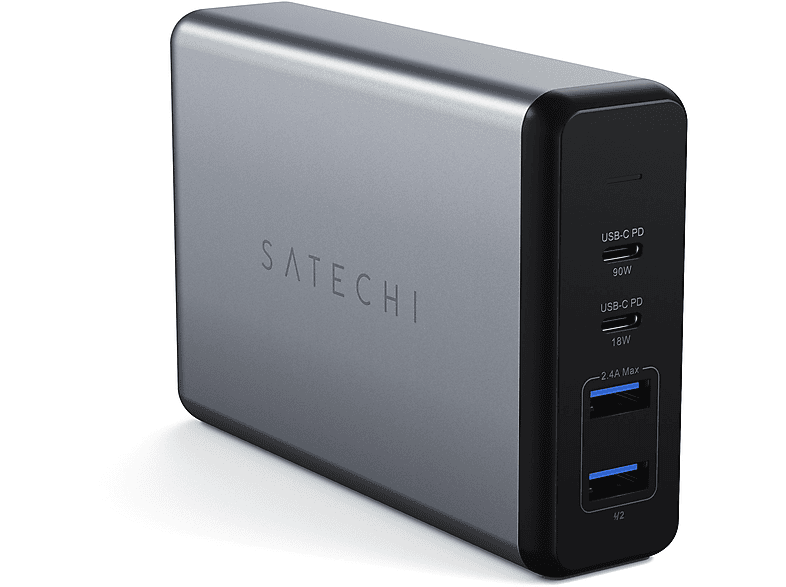 SATECHI 108W Pro USB-C PD Desktop Charger Ladegerät Universal, 100 - 240 Volt, anthrazit | Akku-Ladegeräte