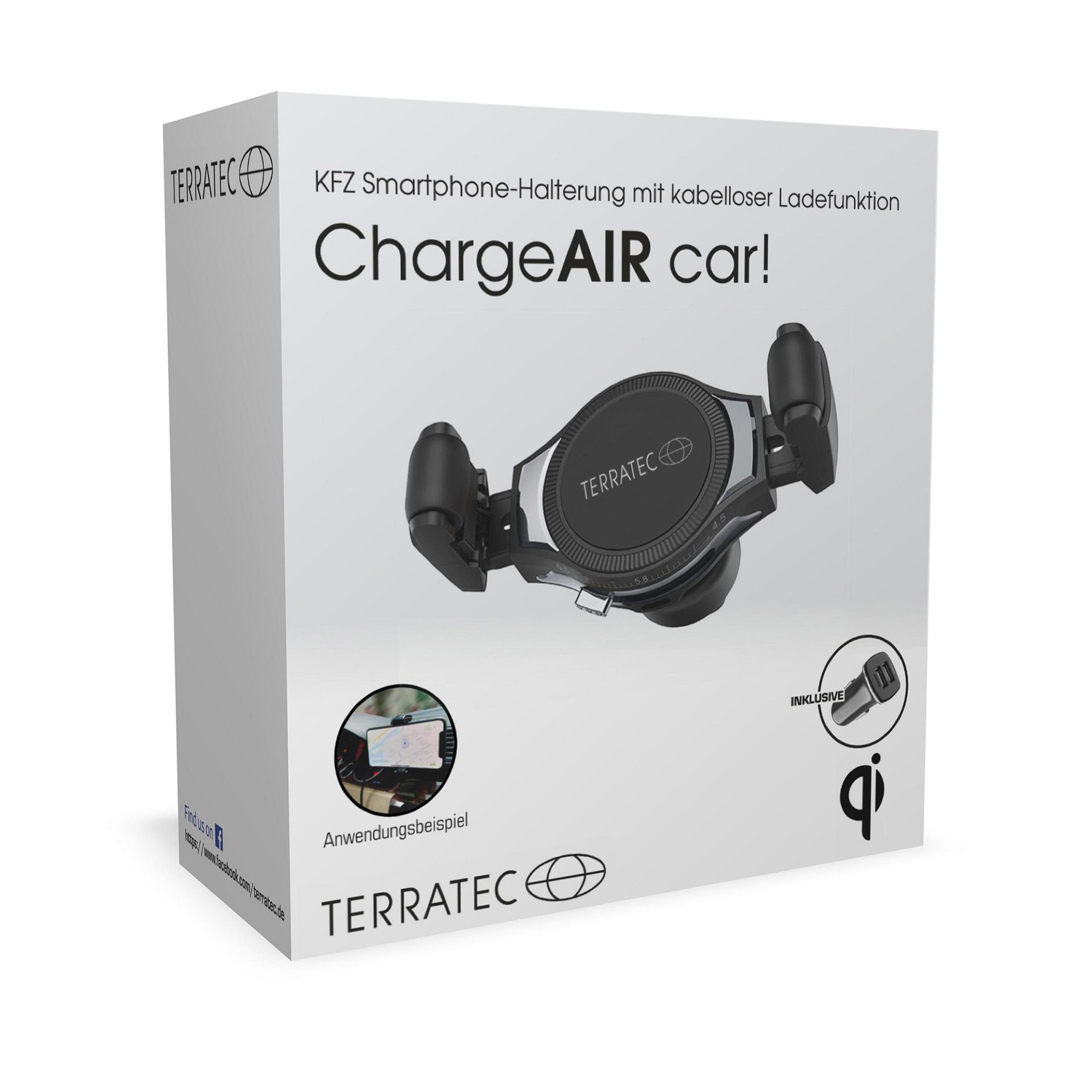 Support de téléphone en boîte avec chargement sans fil, noir et blanc.