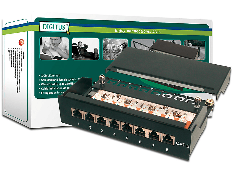 DIGITUS DN 91608 SD PATCH PANEL 8PORT CAT6, Patchpanel