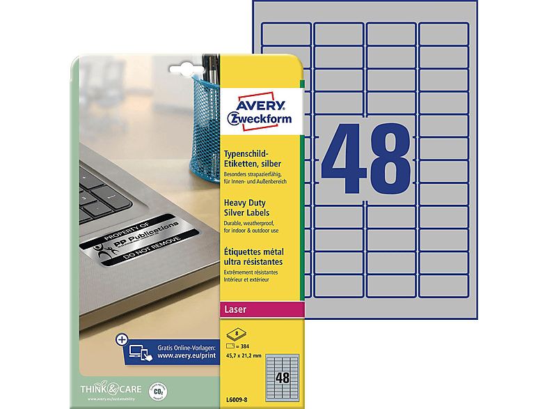 AVERY® Zweckform Typenschild-Etiketten L6012-20, 96 x 50,8 (Neu (gemäss Beschreibung)) in