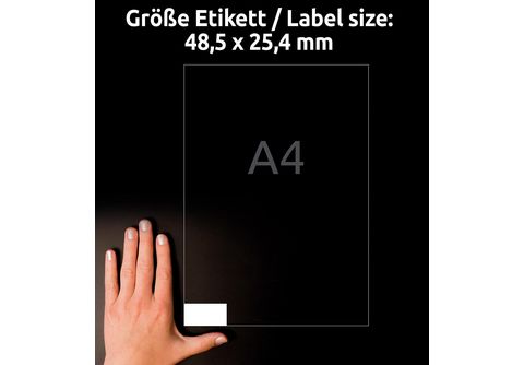 Avery Zweckform 6126 Universal-Etiketten, 48,5 x 25,4 mm, weiß