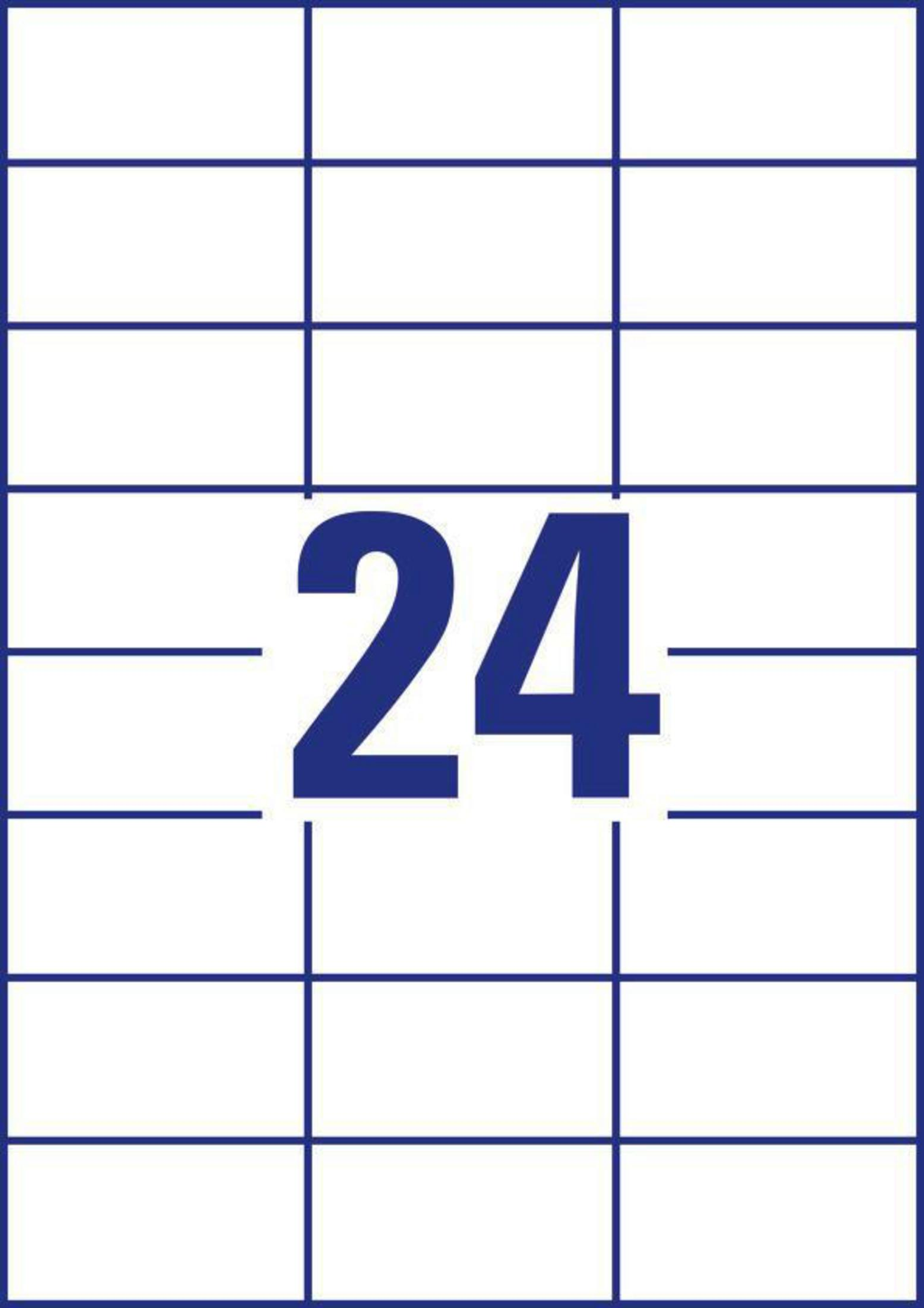 Raster von Etiketten mit der Zahl '24' in der Mitte, auf weißem Hintergrund.