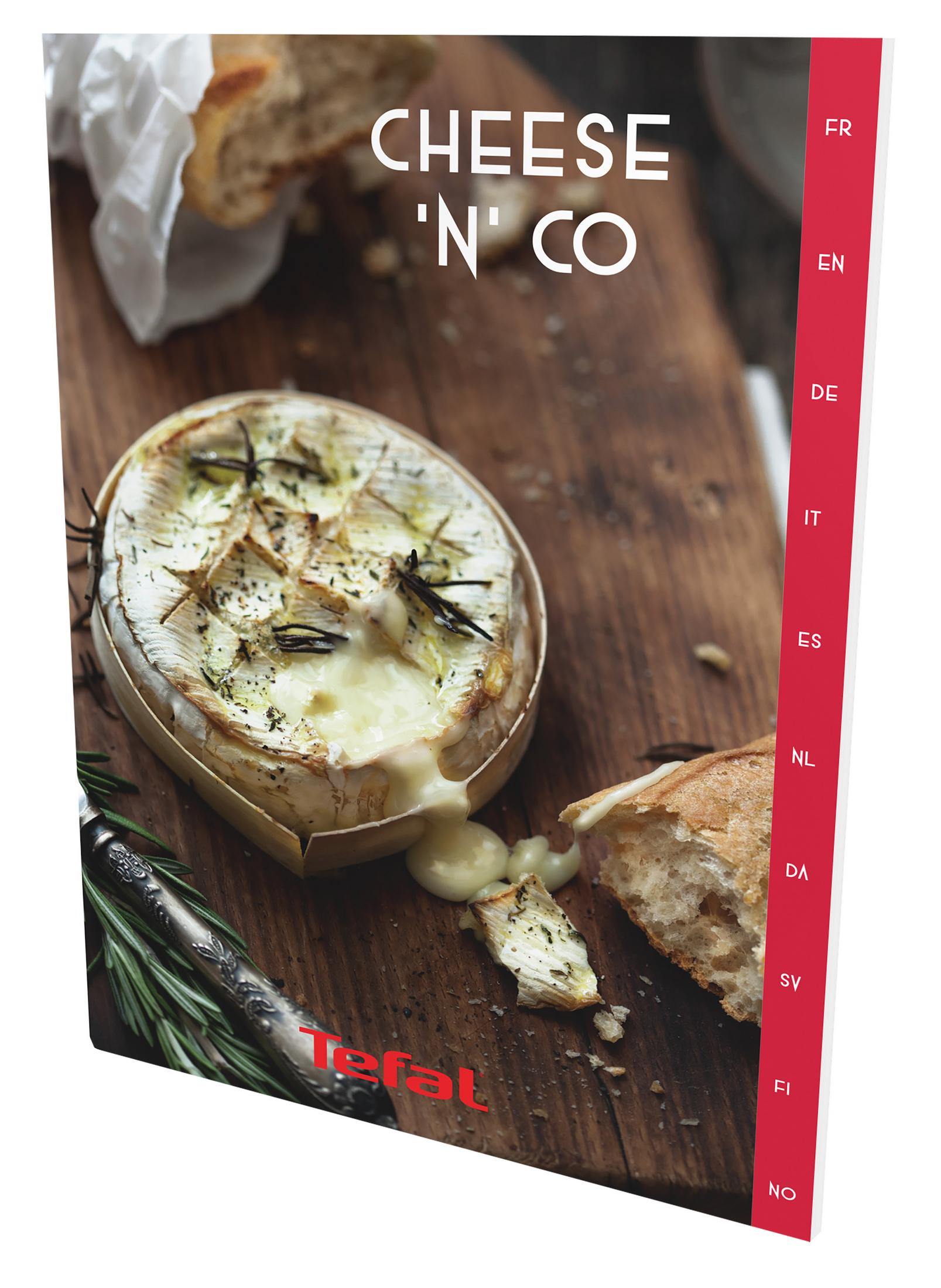 Pieczony ser w drewnianej misce z chlebem. Tytuł: Cheese 'n' Co.