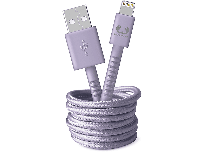FRESH \'N REBEL USB - Apple Lightning Fabriq cable  -  2.0m, Ladekabel, 2 m, Dreamy Lilac