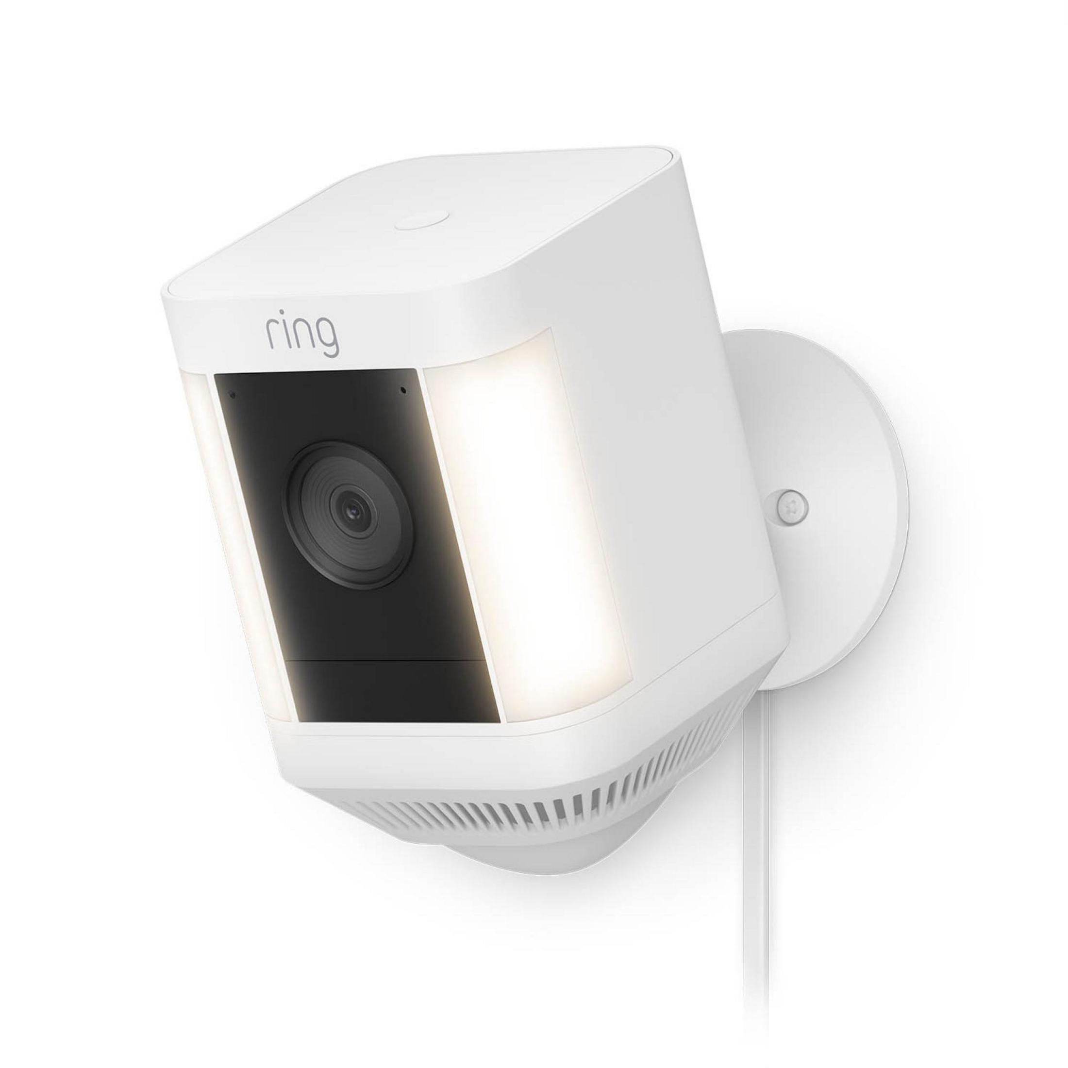 RING SPOTLIGHT CAM Überwachungskamera, Foto: Video: EU, HD, 1080p WHITE IN HD PLUS Auflösung 1080p PLUG Auflösung