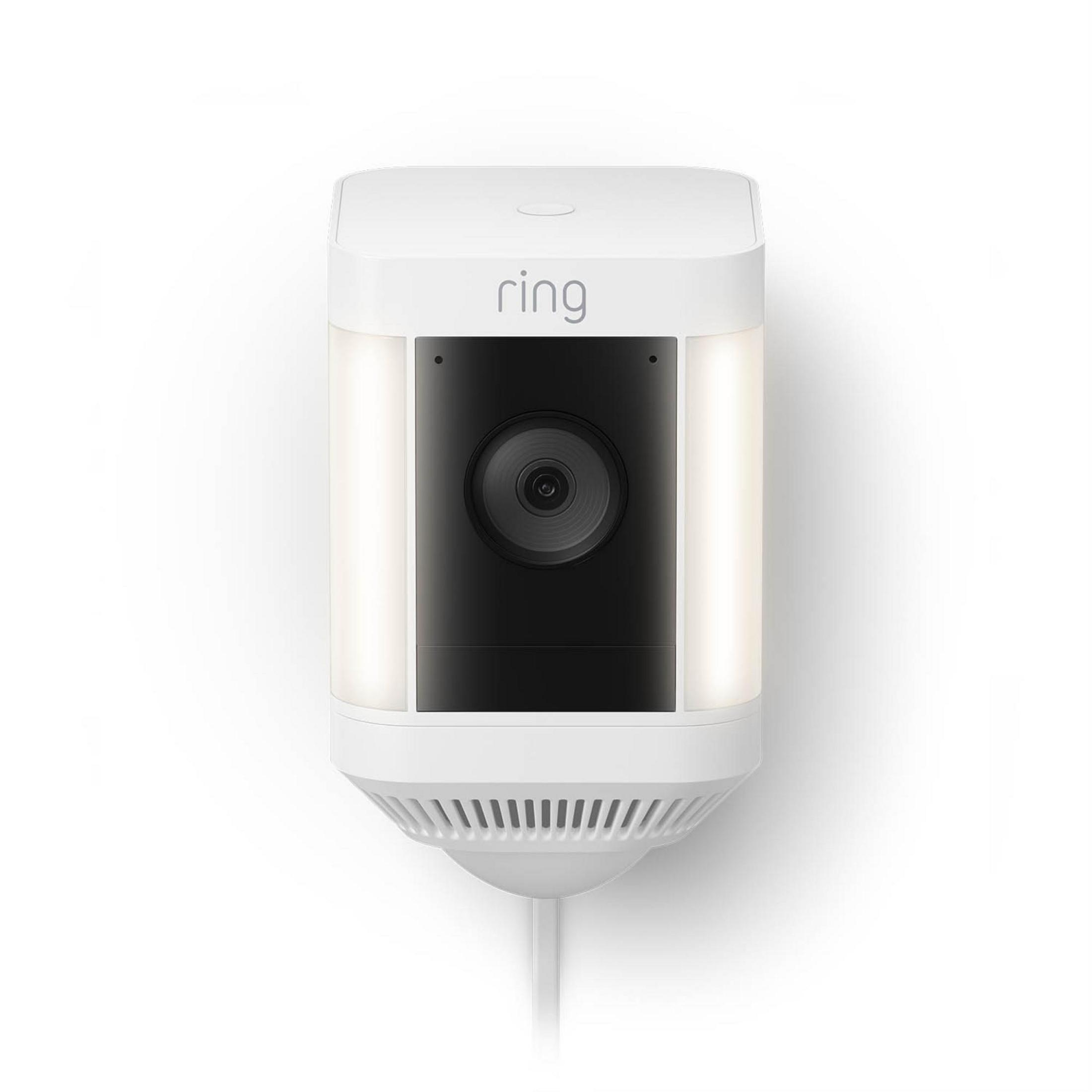 RING SPOTLIGHT CAM Überwachungskamera, Foto: Video: EU, HD, 1080p WHITE IN HD PLUS Auflösung 1080p PLUG Auflösung