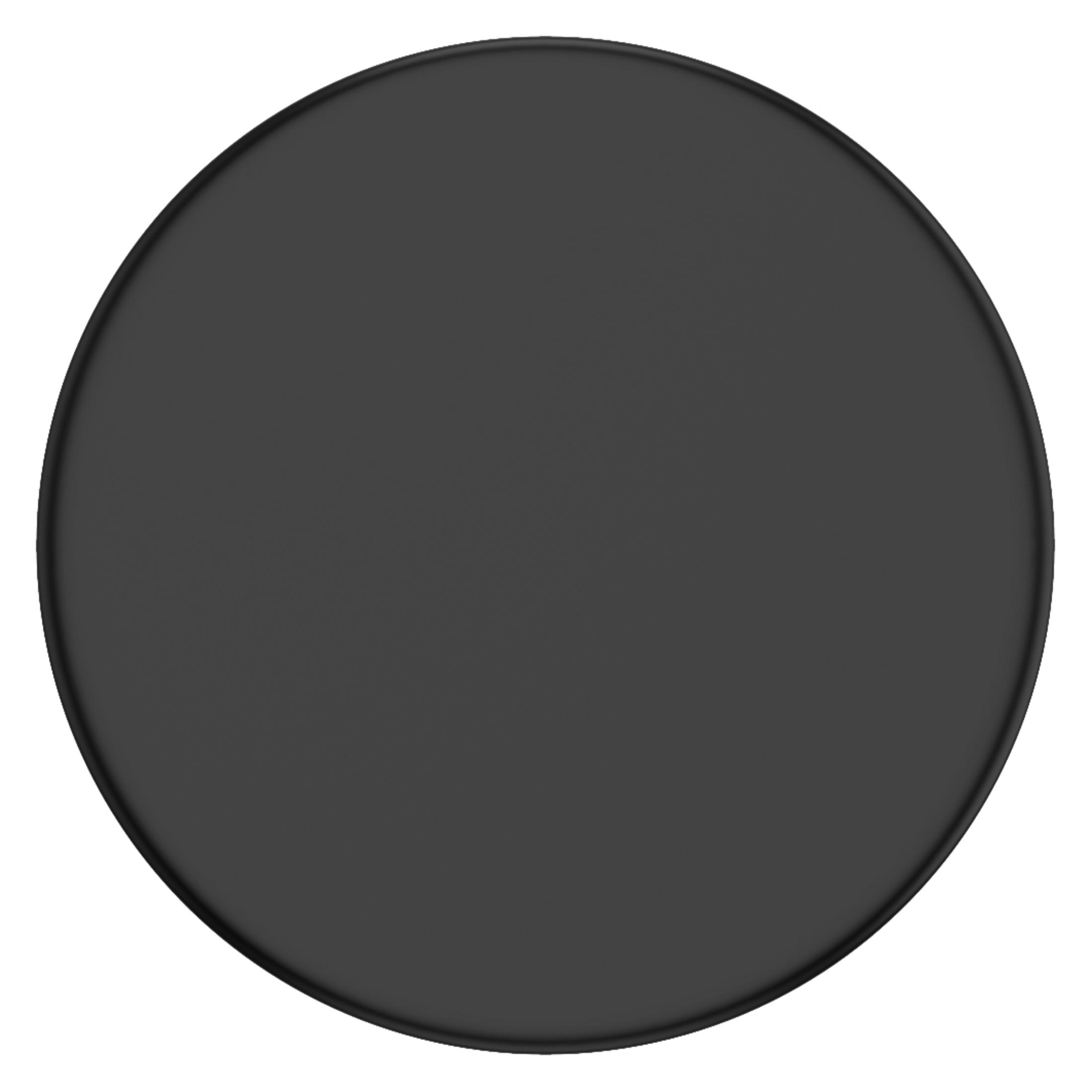 Ein schwarzer PopSockets PopGrip. Es ist eine runde, flache Scheibe.