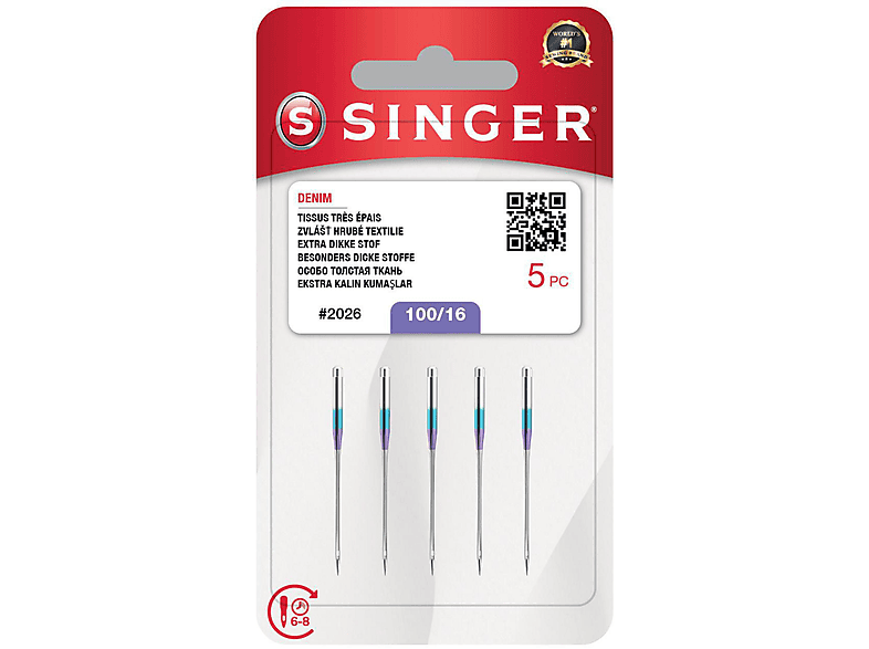 SINGER BLISTER 2026 Nadeln 5PC N2026S1416M503 DENIM