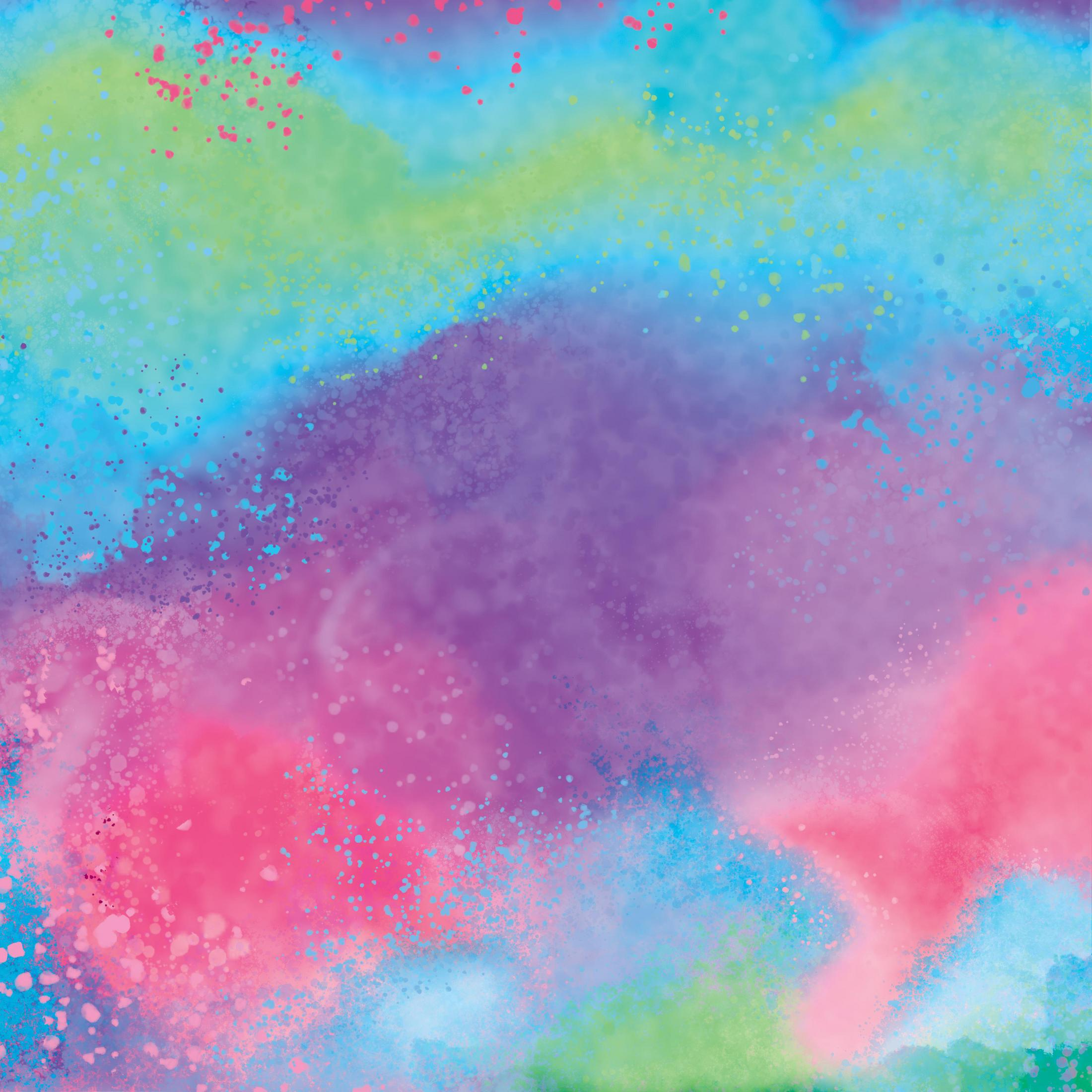 Farbpulver-Explosion. Rosa, Lila, Grün und Blau. Spritzeffekt.