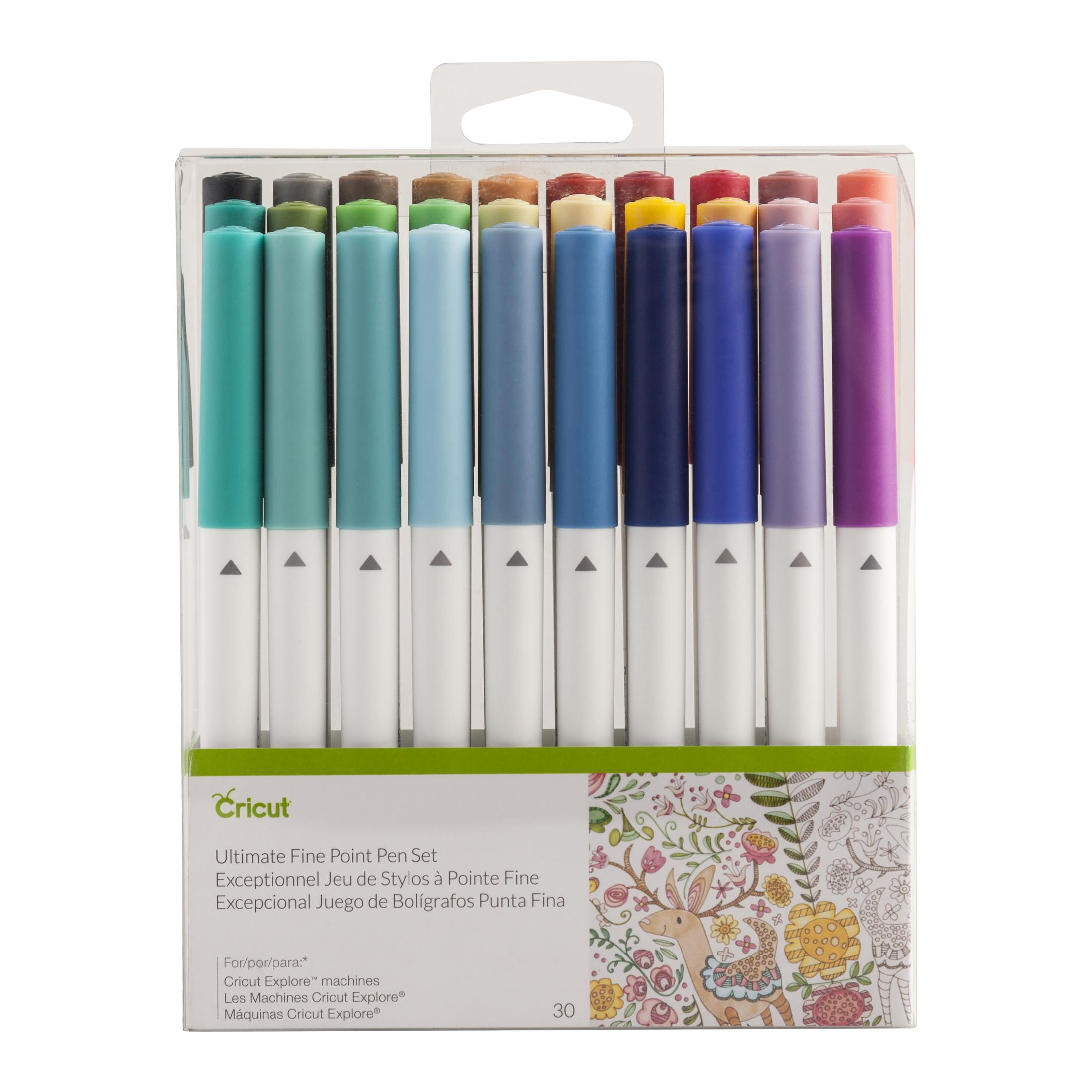 Packung Cricut Feinspitzenstifte in verschiedenen Farben, in einer transparenten Box.