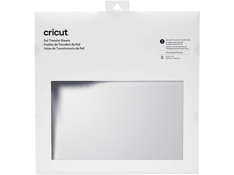 CRICUT 2008719 FOIL SHEETS 30X30CM 8 SHEETS SILVER Transferfolie Silber