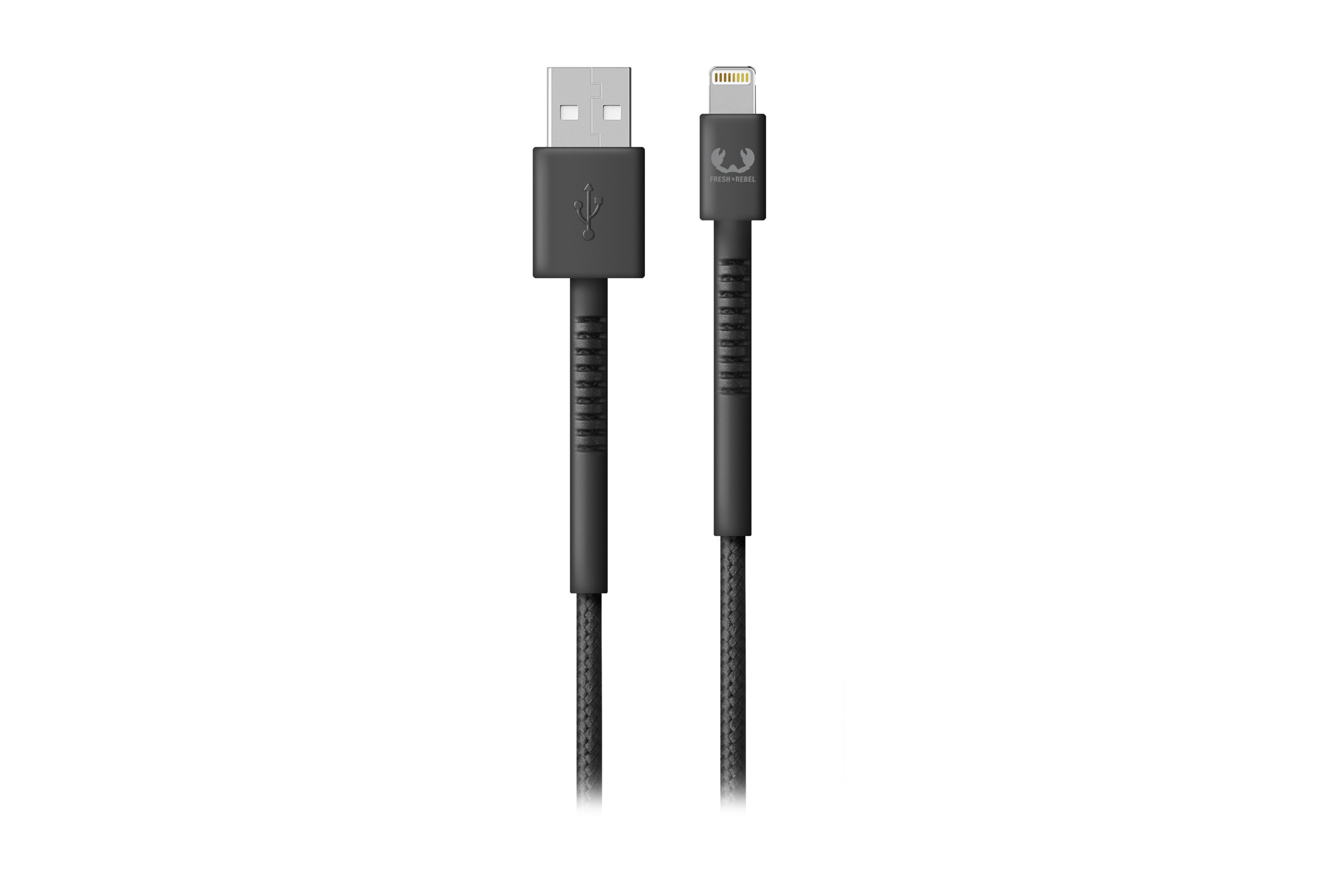 FRESH \'N REBEL USB - Ladekabel, 2.0m, Grey Storm Fabriq cable Lightning 2 Apple m, 