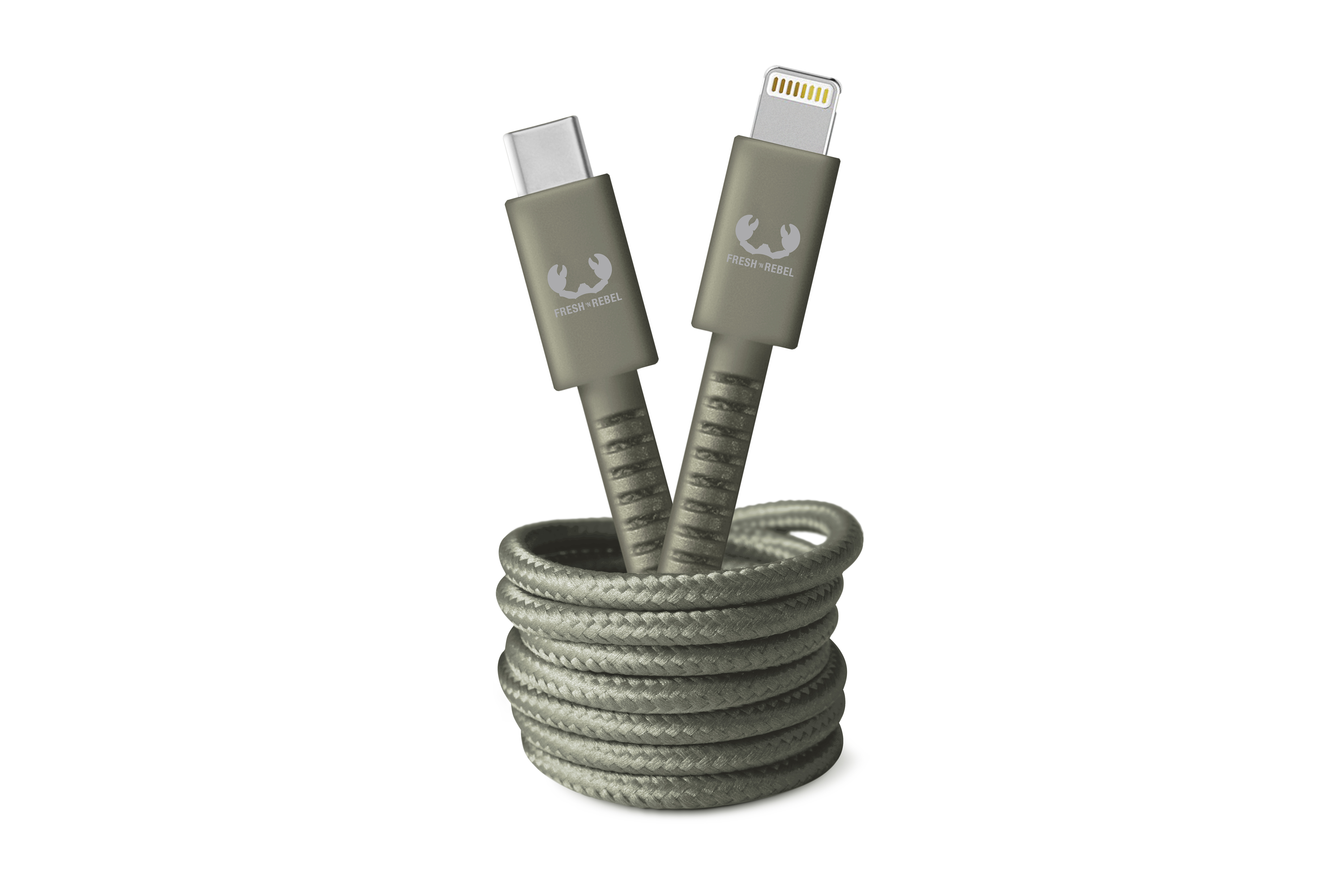 cable FRESH - - Ladekabel, Apple REBEL USB-C \'N 2.0m, Dried 2 Fabriq m, Green Lightning