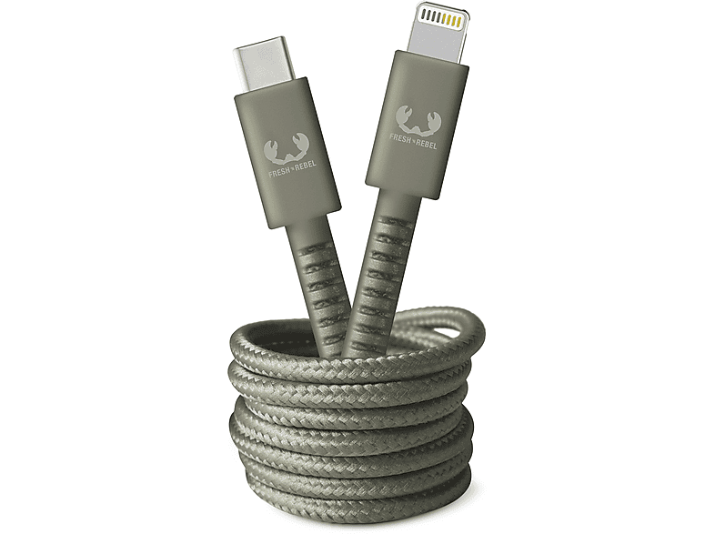 FRESH \'N REBEL USB-C - Apple Lightning Fabriq cable  -  2.0m, Ladekabel, 2 m, Dried Green
