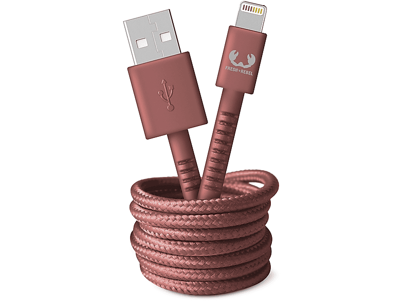 FRESH \'N REBEL USB - Apple Lightning Fabriq cable  -  2.0m, Ladekabel, 2 m, Safari Red
