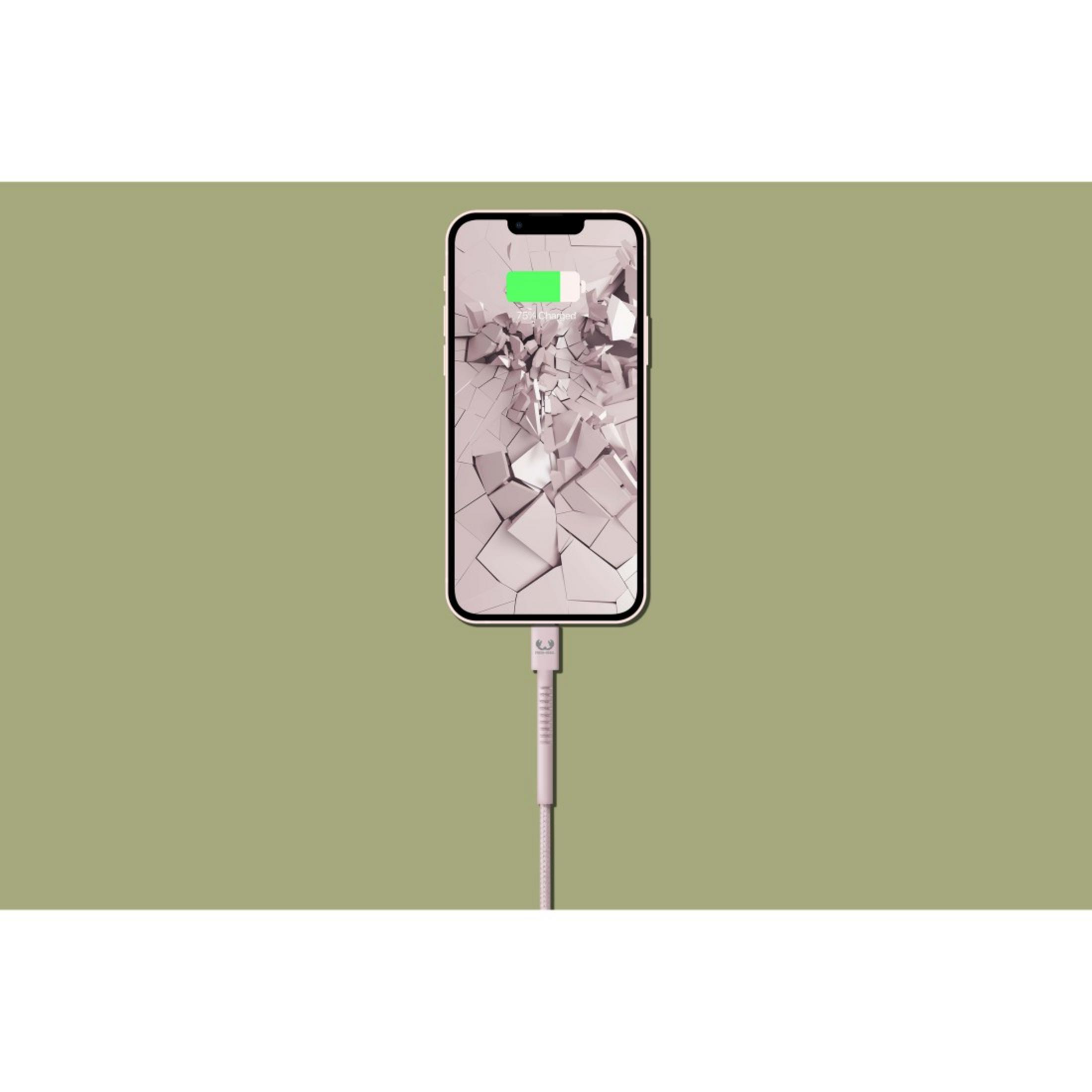 FRESH \'N REBEL USB Apple 2.0m, - Smokey Pink Fabriq - m, 2 cable Lightning Ladekabel