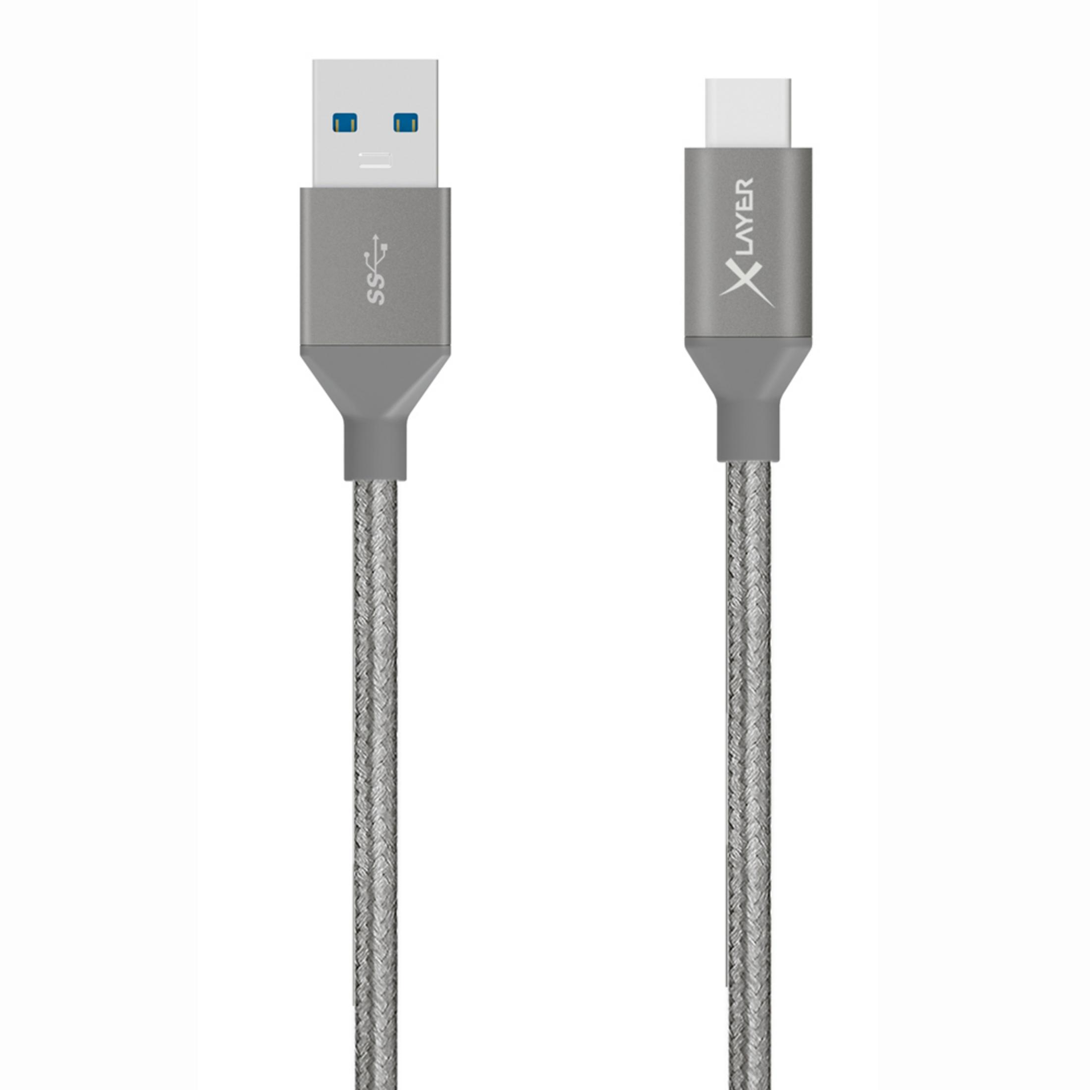3.0 GRAU, 1.20M 1,2 KABEL m, XLAYER TYPE Grau TO USB 211573 Ladekabel, C