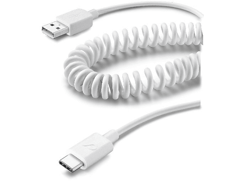 CELLULAR LINE 38569 USBDATACOIUSBCW USB-C KASPIR, Datenkabel/Ladekabel, 0,4 m, Weiß