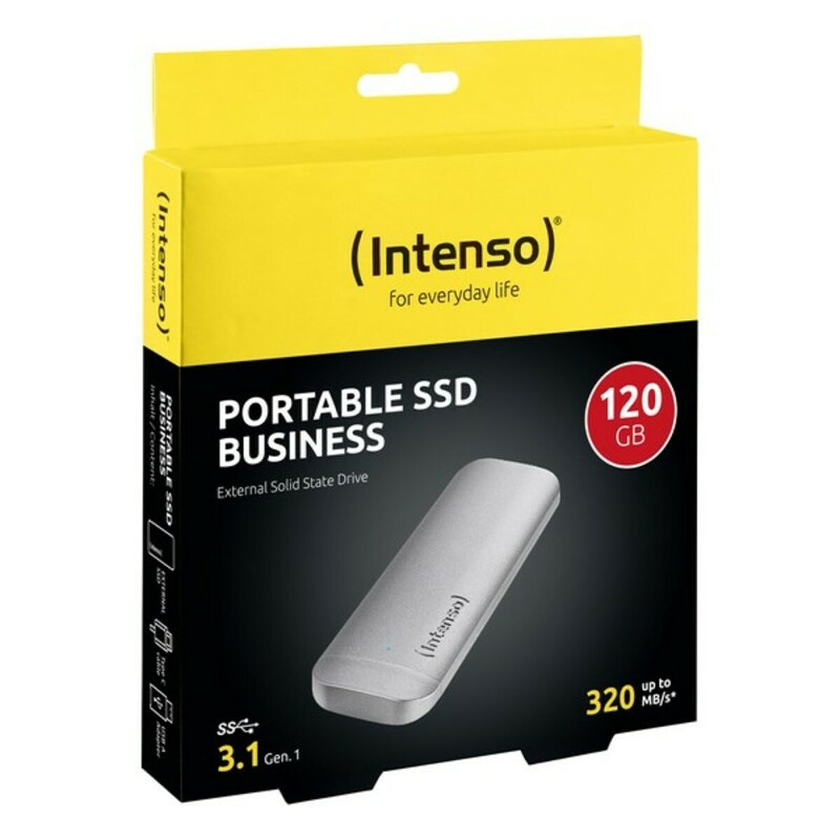 3824450 GB Anthrazit 500GB, SSD, INTENSO extern, BUSINESS EXTERNAL SSD 500